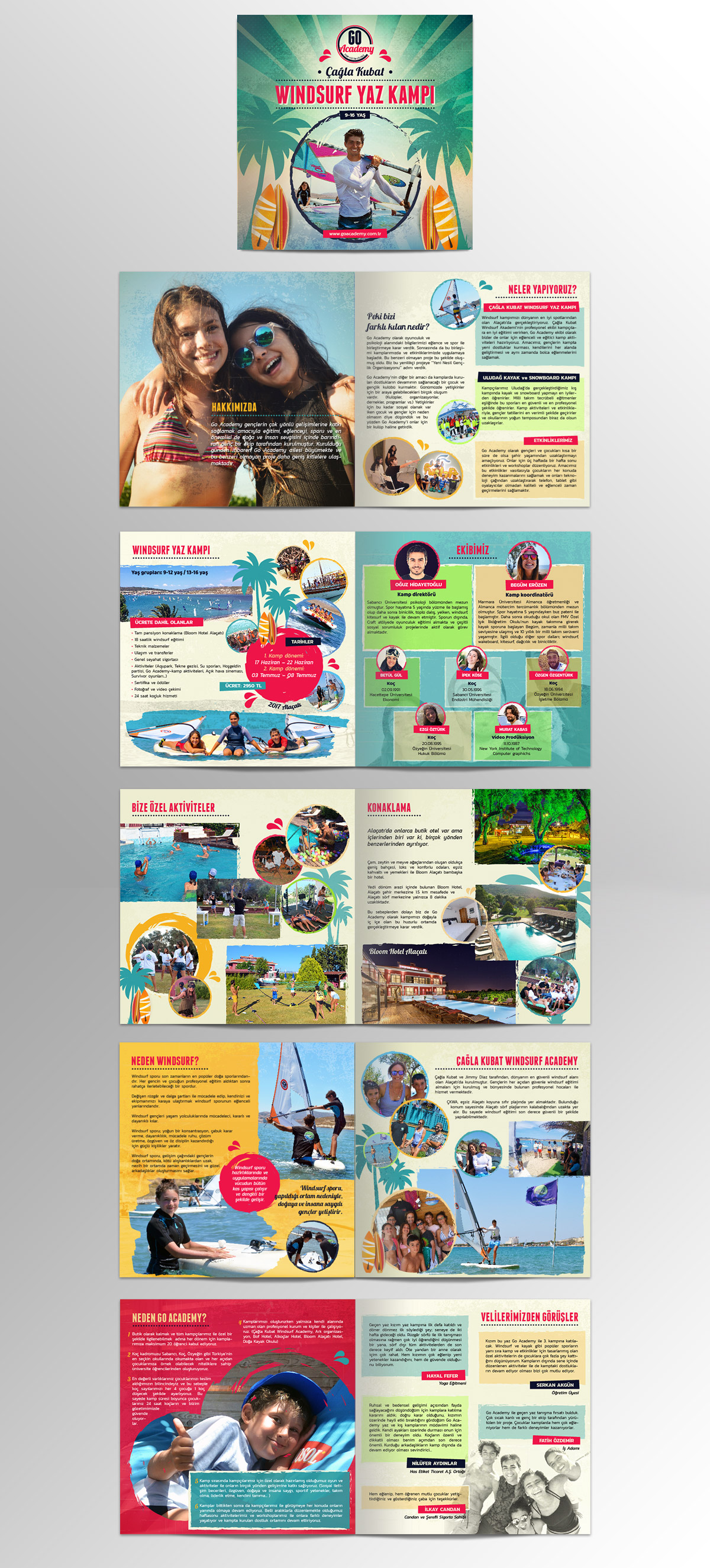 İzmir Windsurf Çocuk Kampı Tanıtım Kataloğu Tasarımı El Broşürü