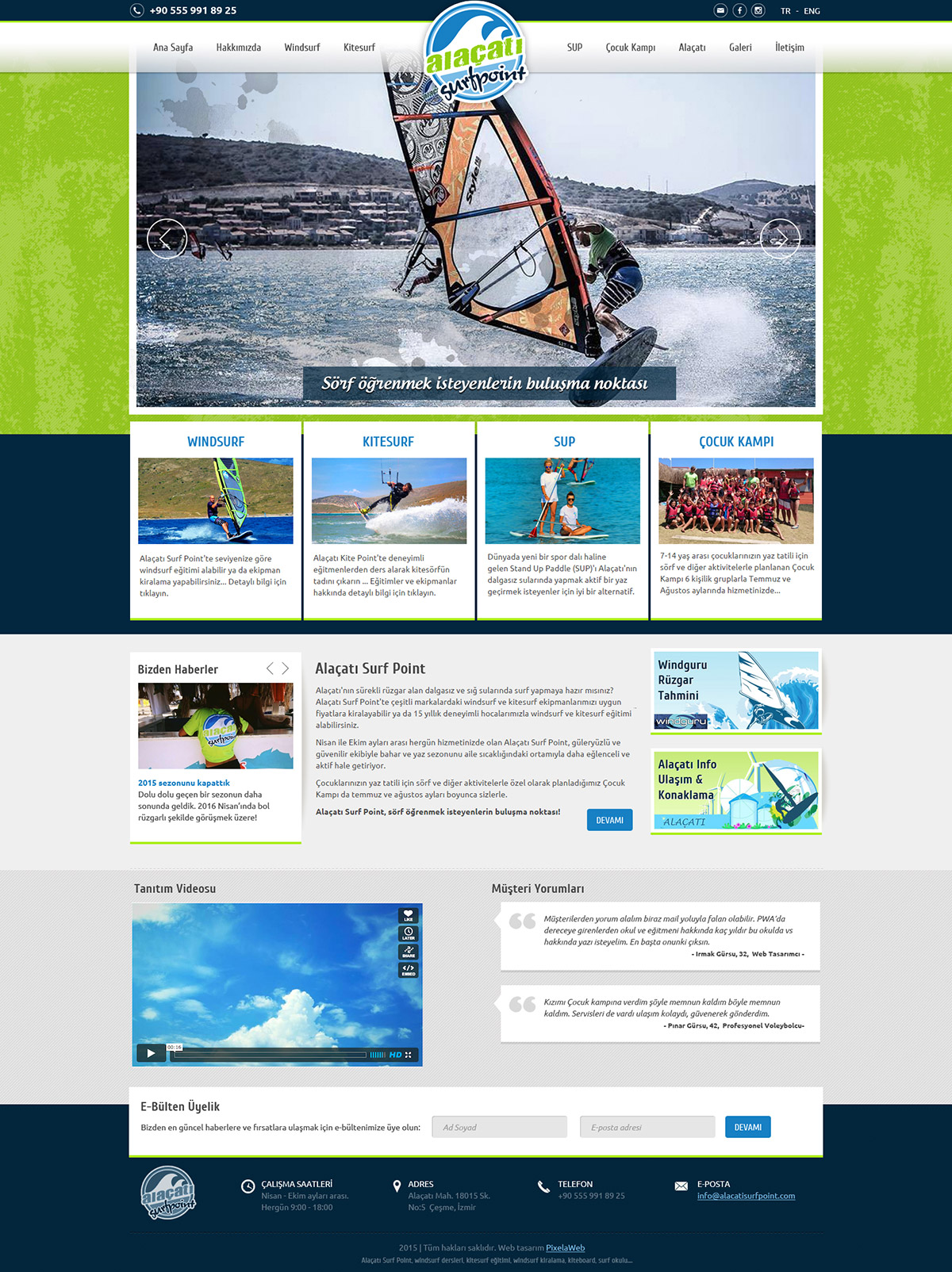 Alaçatı Surf Point - Çeşme, İzmir - Responsive Websitesi 