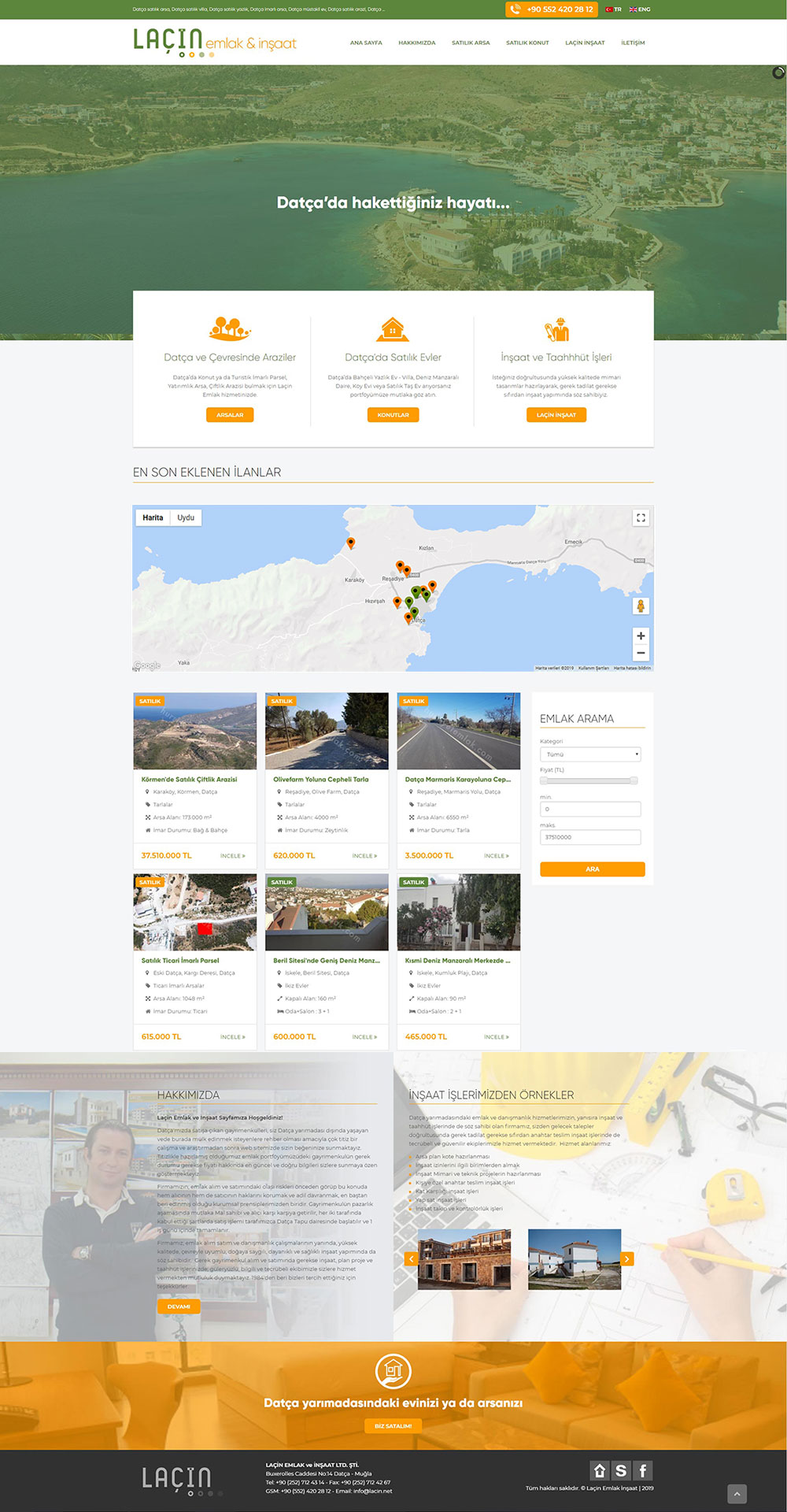 Laçin Emlak ve İnşaat - Datça Muğla - Responsive Emlak Sitesi