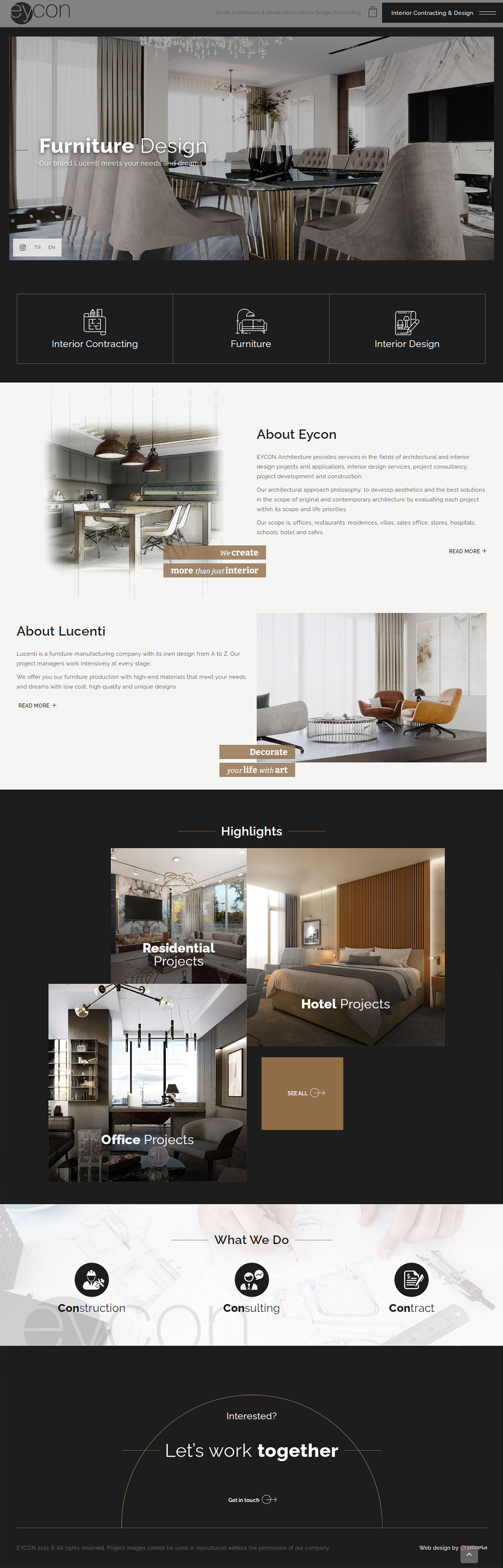 Eycon Architecture Corporate Website design - Ankara