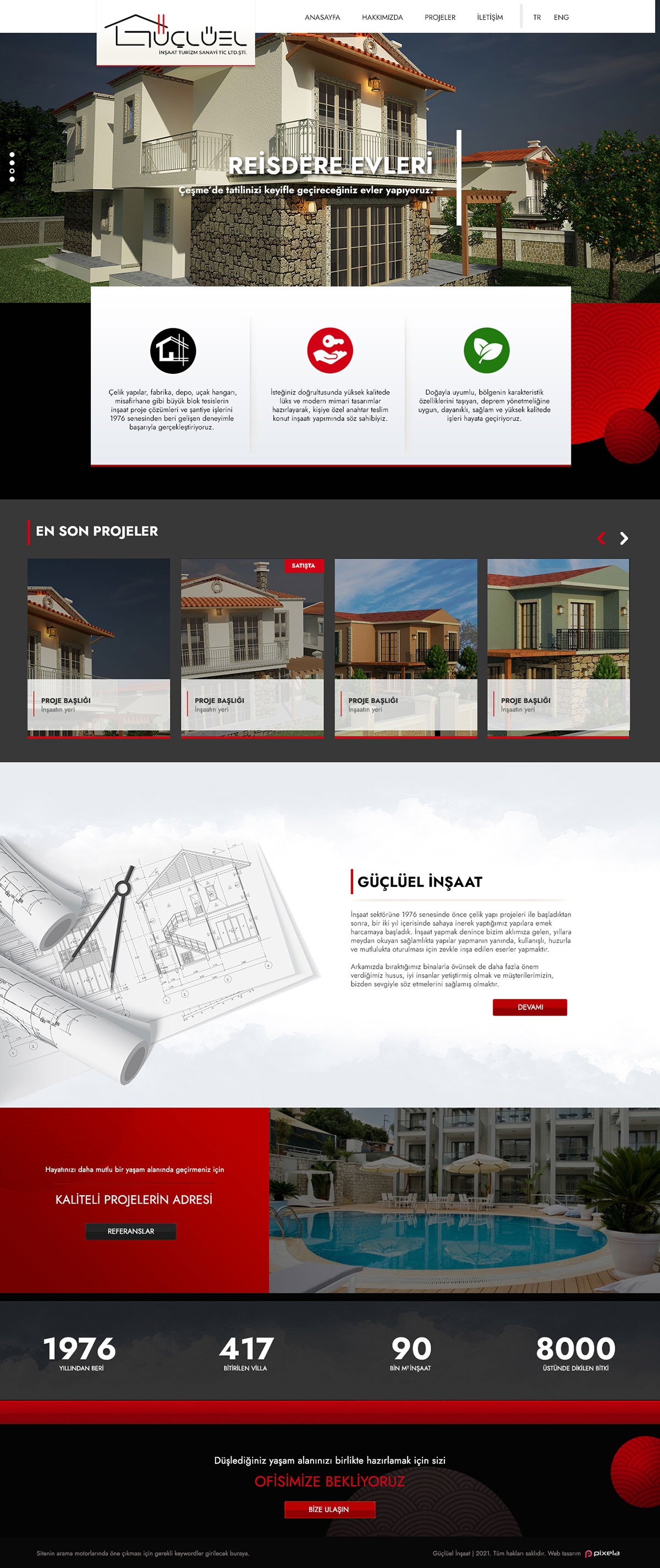 Güçlüel Construction Firm Corporate Webdesign  - Cesme Izmir Turkey