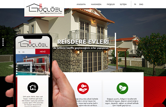 Güçlüel İnşaat Firması Kurumsal Web Sitesi Tasarımı - Çeşme, İzmir