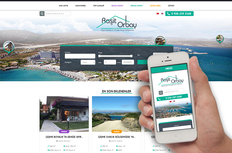 Rasit Orbay Real Estate - Cesme Izmir- Responsive Web Site & Logo Design