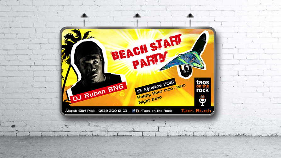 Taos Beach - Çeşme, İzmir - Billboard Tasarımı Afiş Tasarımı Poster Tasarımı