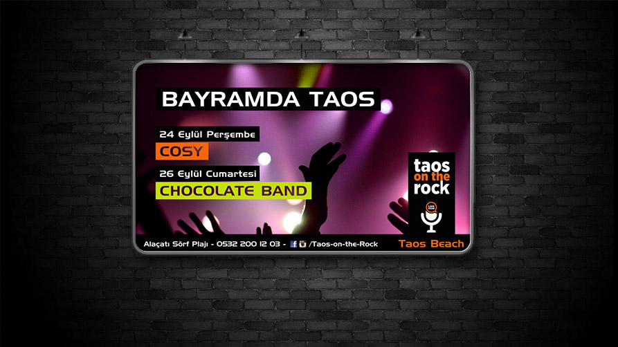Taos Beach - Çeşme, İzmir - Billboard Tasarımı Afiş Tasarımı Poster Tasarımı