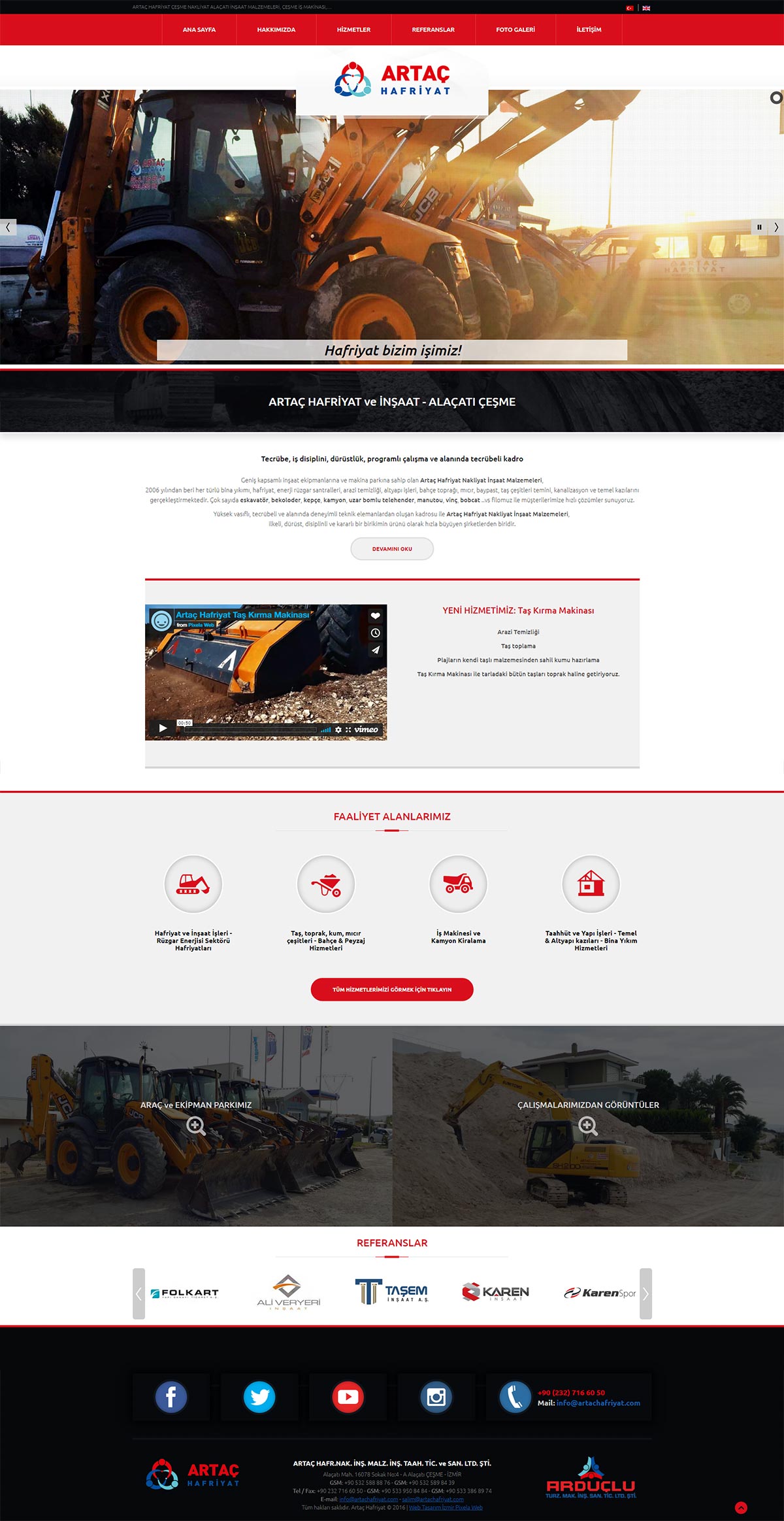Artaç Hafriyat Kurumsal Websitesi Tasarımı
