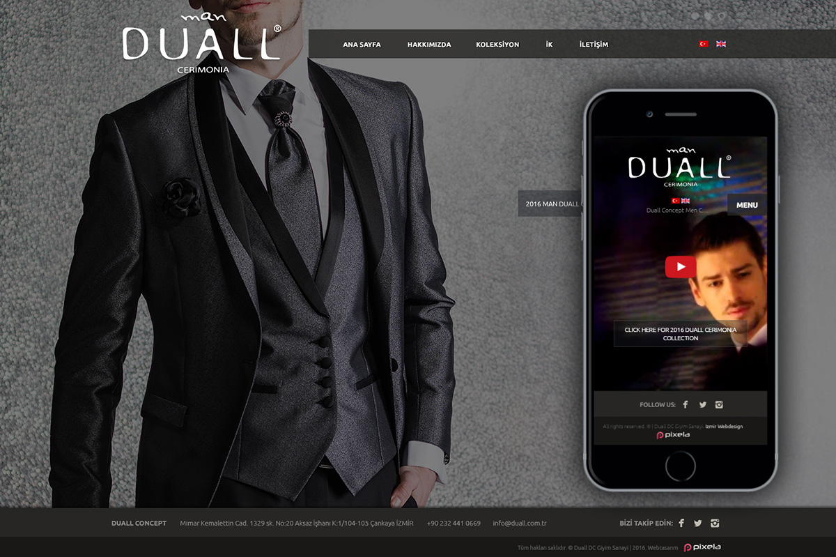 Duall Erkek Giyim Web Sitesi - İzmir- Responsive Web Sitesi 
