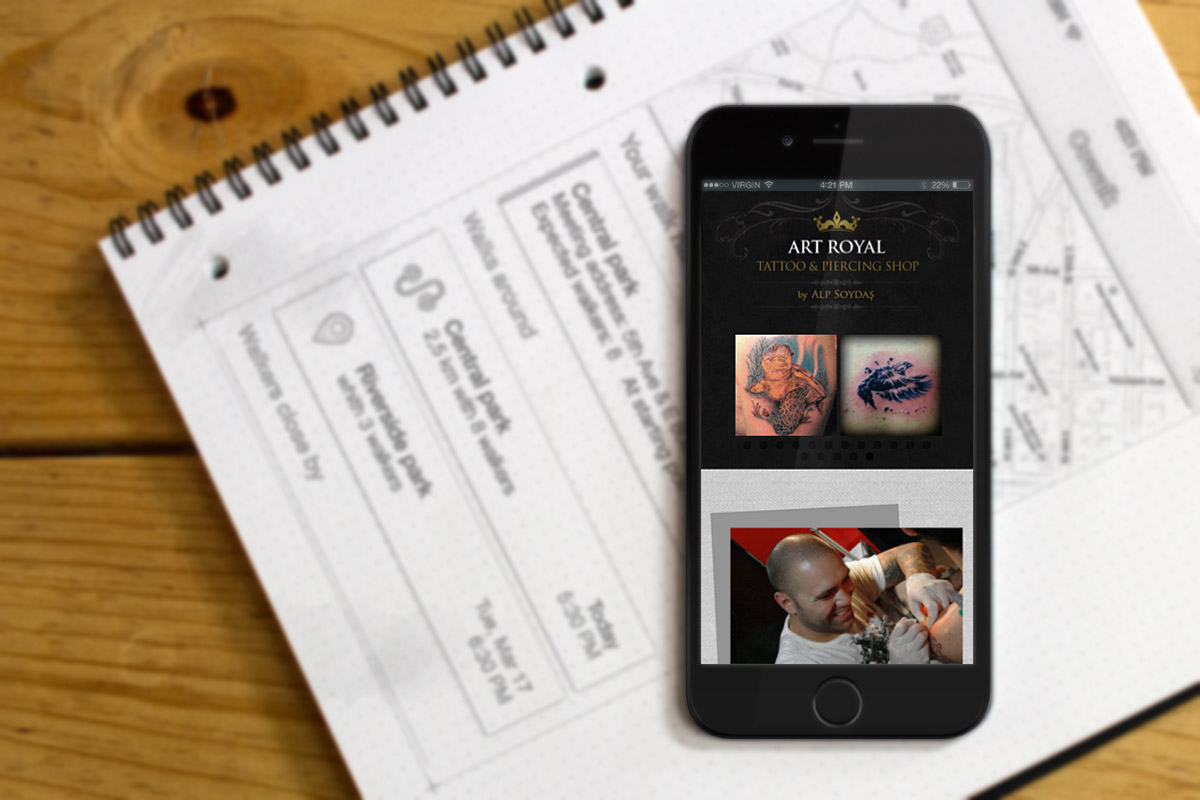 Art Royal Tattoo Shop - Alsancak, İzmir - Tek sayfa Responsive Portfolyo Websitesi