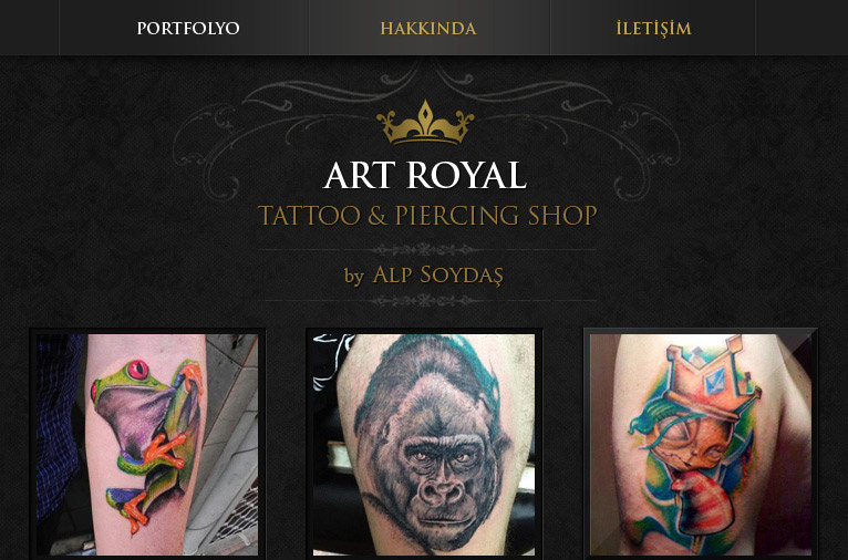 Art Royal Tattoo Shop - One Page Responsive Website Design